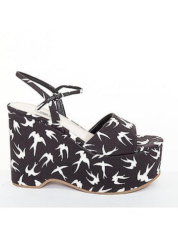 Miu Miu Miu Miu 2010 Blue Swallow Print Wedge Heels (view 1)
