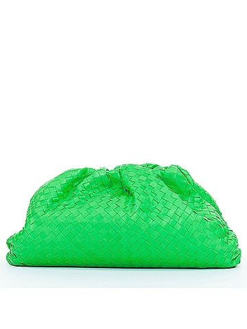 Bottega Veneta Bottega Veneta Parakeet The Pouch Green Leather Clutch Bag (view 1)
