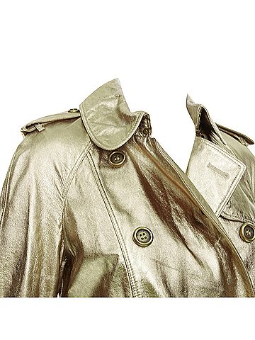 Burberry Burberry metallic gold lambskin trench coat (view 2)