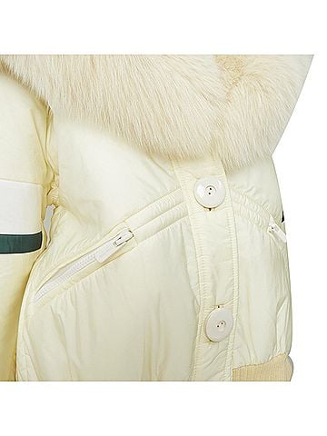 Miu Miu Miu Miu fur collar striped puffer jacket (view 2)
