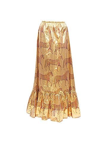Gucci Gucci gold lurex cheetah print maxi skirt (view 1)