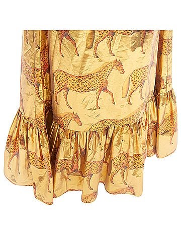 Gucci Gucci gold lurex cheetah print maxi skirt (view 2)