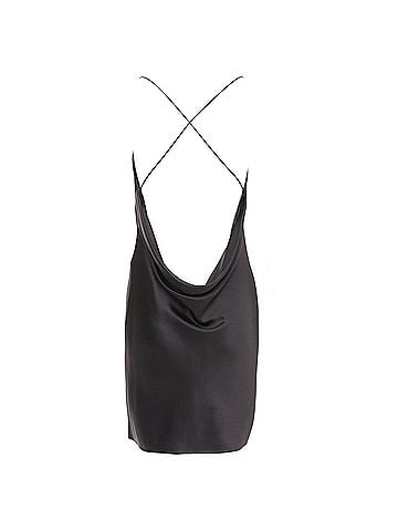 Saint Laurent Saint Laurent silk cowl neck open back dress (view 2)