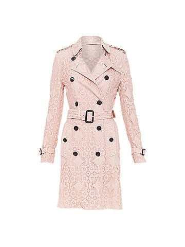 Burberry Burberry Kensington pink lace trench coat (view 1)