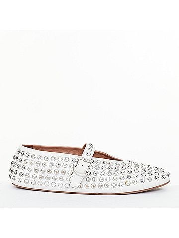 Alaïa Alaia 2023 White Leather Crystal Flats (view 1)