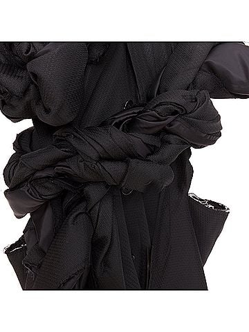 Comme des Garçons Comme des Garcons black textured 3D multi knots cut out coat (view 2)