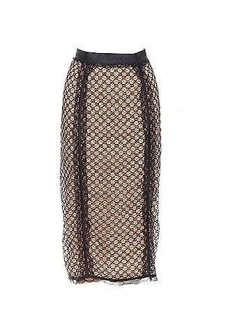 Gucci Gucci Aria black nude GG mesh lace lingerie midi skirt (view 1)