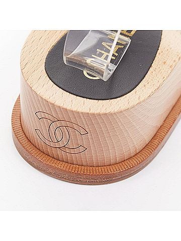 Chanel Chanel black calfskin chain buckle wooden slide wedge sandals (view 2)