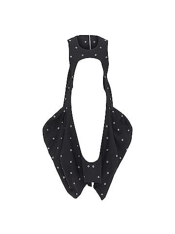Comme des Garçons Comme des Garcons black wool silver grommet cut out pannier dress (view 1)