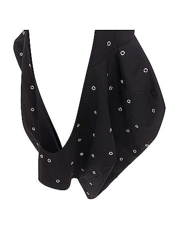 Comme des Garçons Comme des Garcons black wool silver grommet cut out pannier dress (view 2)
