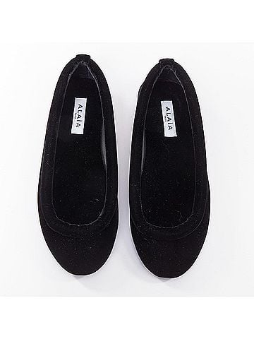 Alaïa Alaia Black Velvet Padded Outline Ballerina Flats (view 1)