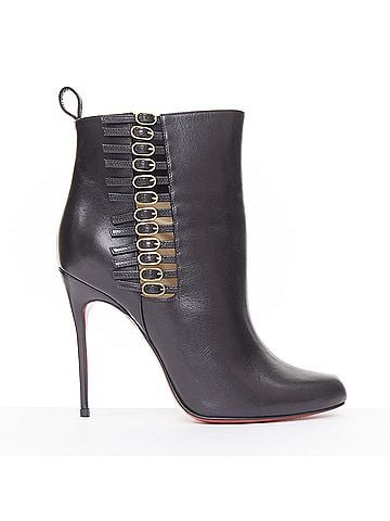 Christian Louboutin CHRISTIAN LOUBOUTIN Safety 100 black calf leather buckle stiletto boots EU37 (view 1)