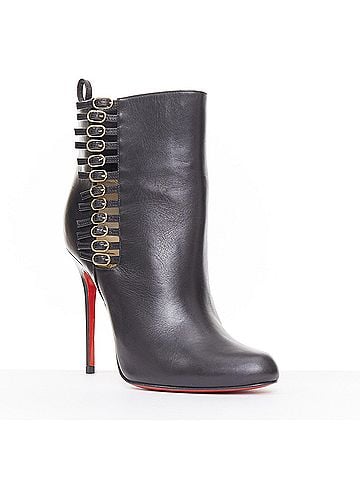 Christian Louboutin CHRISTIAN LOUBOUTIN Safety 100 black calf leather buckle stiletto boots EU37 (view 2)