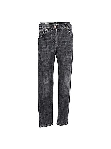 Brunello Cucinelli Brunello Cucinelli Extra Skinny Fit Jeans in Black Cotton (view 1)