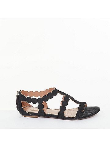 Alaïa Alaia 2016 Black Suede Scalloped Cage Sandals (view 2)