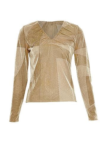 Gucci GUCCI 1999 Vintage Tom Ford gold metallic lurex block graphic top IT42 M (view 1)