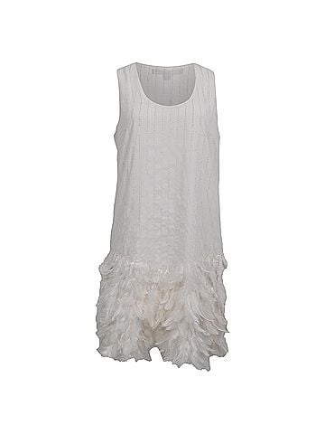 Cynthia Steffe Cynthia Steffe "White Heron" Shift Mini Dress in White Polyester (view 1)