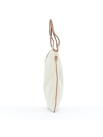 Miu Miu Miu Miu 2023 Ivy White Canvas Brown Leather Trim Tote Bag (view 2)