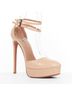 Alaïa 100% Leather Brown Alaia 2012 White Leather Double Ankle Strap Platform Pumps Size EU 35 1/2 - photo 2