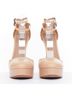 Alaïa 100% Leather Brown Alaia 2012 White Leather Double Ankle Strap Platform Pumps Size EU 35 1/2 - photo 3