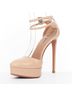Alaïa 100% Leather Brown Alaia 2012 White Leather Double Ankle Strap Platform Pumps Size EU 35 1/2 - photo 4