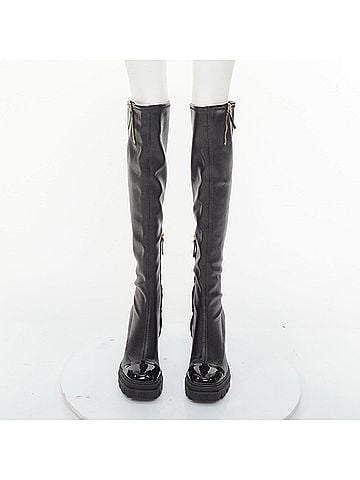 Giuseppe Zanotti Giuseppe Zanotti Circus Black Leather Cap Toe Boots (view 2)
