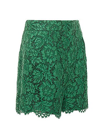 Mario Valentino Valentino Green Floral Guipure Lace Shorts (view 2)