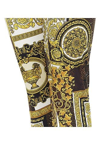 Versace VERSACE 2021 Mosaic Barocco brown gold print stretchy legging pant IT44 L (view 2)