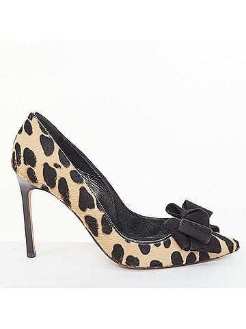 Manolo Blahnik Manolo Blahnik Brown Calf Hair Leopard Print Pumps (view 1)