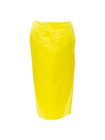 Prada PRADA 2022 Runway yellow satin boned triangle cut out split skirt IT38 XS (view 2)