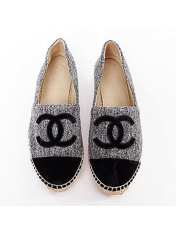 Chanel Chanel Grey Tweed Espadrilles (view 1)