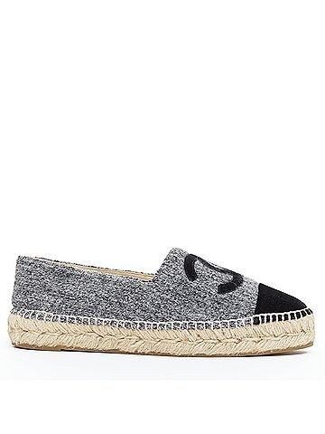 Chanel Chanel Grey Tweed Espadrilles (view 2)