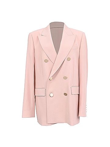 Max Mara Max Mara Studio Double-Breasted Blazer in Pink Wool (view 1)