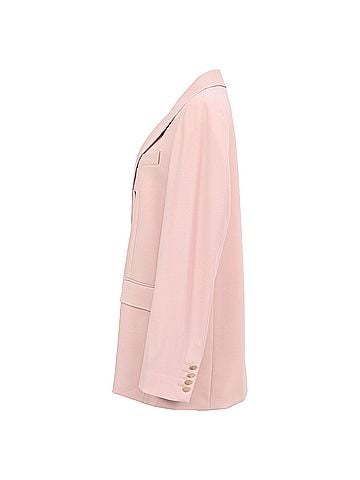 Max Mara Max Mara Studio Double-Breasted Blazer in Pink Wool (view 2)