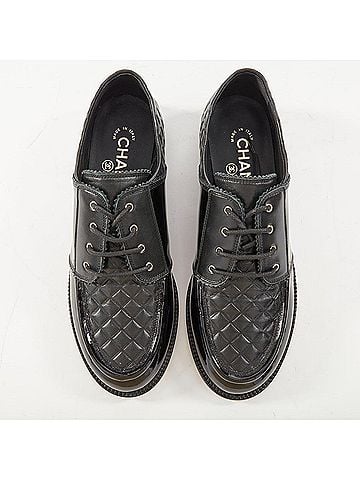 Chanel CHANEL 2017 Paris Havana black matelasse quilted panel derby oxfords EU38.5C (view 2)