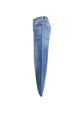 Brunello Cucinelli Brunello Cucinelli Monili Wide-Leg Jeans in Blue Cotton (view 2)