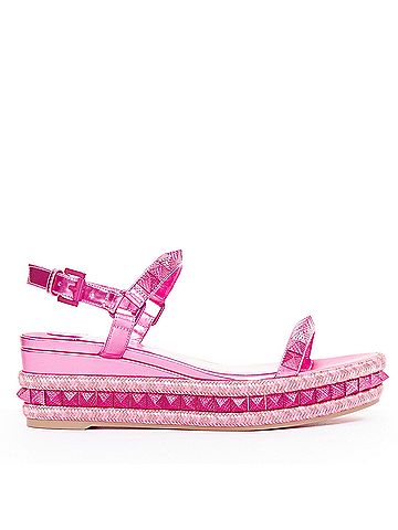 Christian Louboutin CHRISTIAN LOUBOUTIN Pyraclou 60 glam metallic pink spikes platform wedges EU38 (view 1)