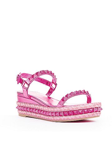 Christian Louboutin CHRISTIAN LOUBOUTIN Pyraclou 60 glam metallic pink spikes platform wedges EU38 (view 2)