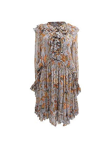 Zimmermann Zimmermann Floral-Print Ruffled Mini Dress in Multicolor Silk (view 1)