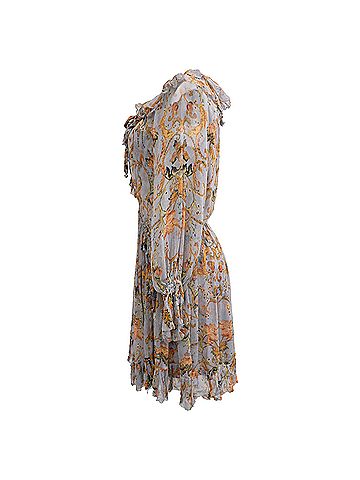 Zimmermann Zimmermann Floral-Print Ruffled Mini Dress in Multicolor Silk (view 2)