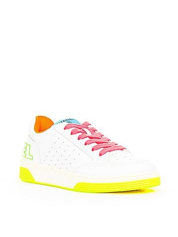 Chanel Chanel 2020 White Leather Neon Low Top Sneakers (view 2)