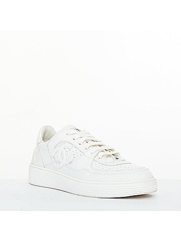 Chanel Chanel 2023 White Perforated Leather CC Logo Sneakers (view 2)