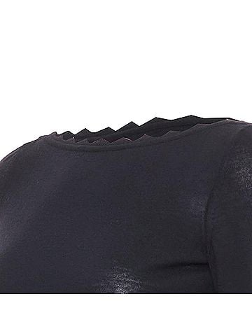 Alaïa Alaia Black Semi Sheer Scalloped Boat Neck Top (view 2)