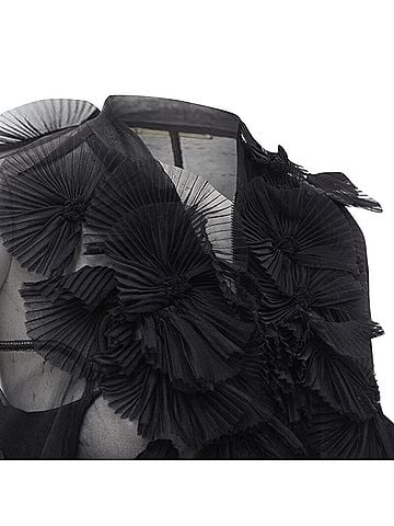 Comme des Garçons Comme des Garcons sheer pleated ruffle bomber jacket (view 2)