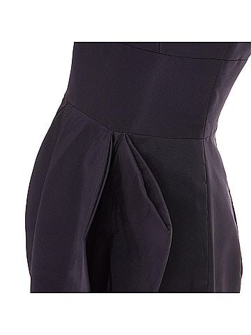 Oscar De La Renta Oscar de la Renta pleated side tulip skirt silk dress (view 2)