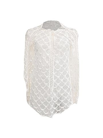 Isabel Marant Isabel Marant Embroidered Lace Long Sleeve Top in White Cotton (view 1)