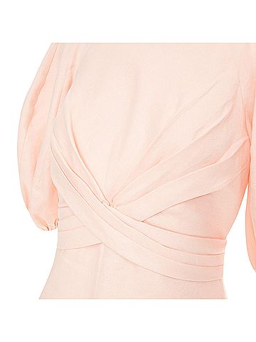 Zimmermann Zimmermann wrap bodice linen puff sleeve dress (view 2)