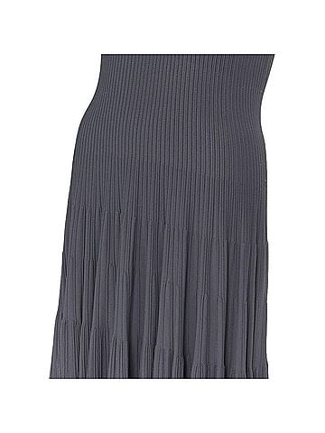 Alaïa Alaia ribbed V neck sleeveless fit flared cocktail dress (view 2)