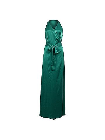 Diane von Furstenberg Diane Von Furstenberg V-Neck Maxi Dress in Green Triacetate (view 1)