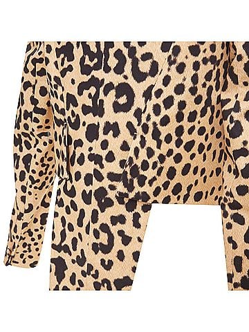Givenchy Givenchy leopard paneled cotton tailcoat tuxedo blazer (view 2)
